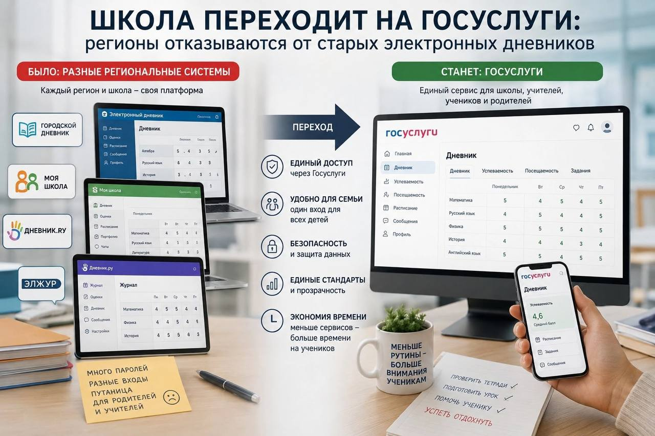 Привычный электронный дневник могут отключить: школы постепенно переводят на единые государственные сервисы